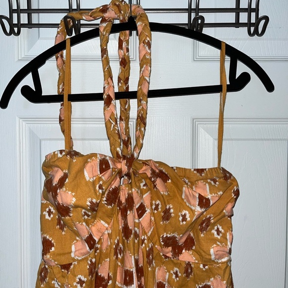 AERIE Brown and Pink Aztec Print Halter Maxi Dress XL NWT - Picture 2 of 8